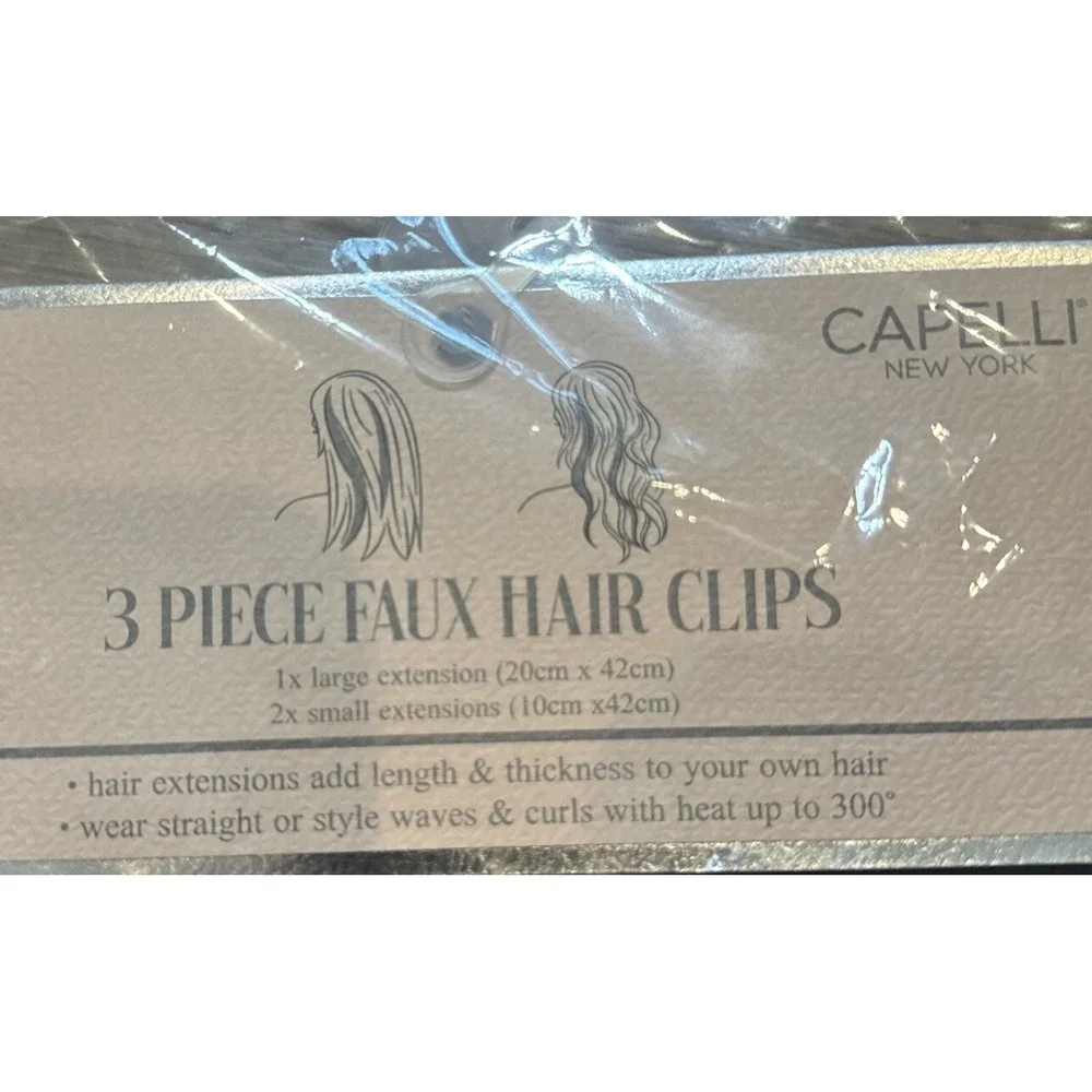 Capelli Brown 3 Piece Faux Hair Clips 1 Large And 2 Small.  Wear‎ Straight/curly